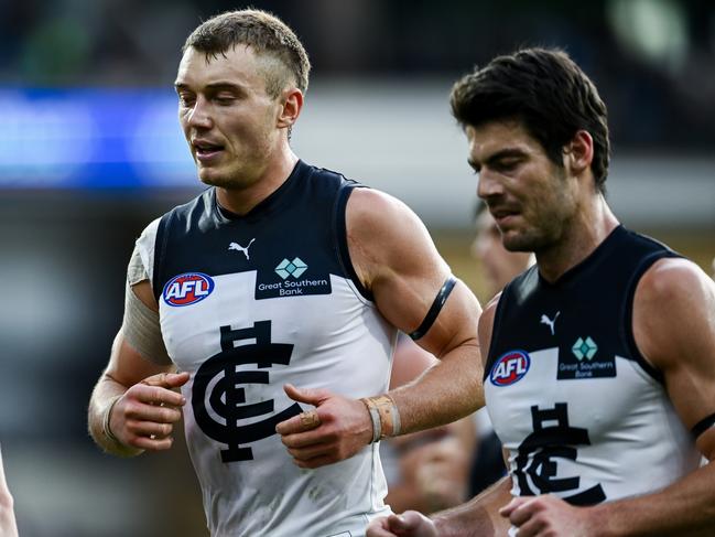 It wasn’t a great afternoon for Patrick Cripps and the Blues. Picture: Mark Brake/Getty Images