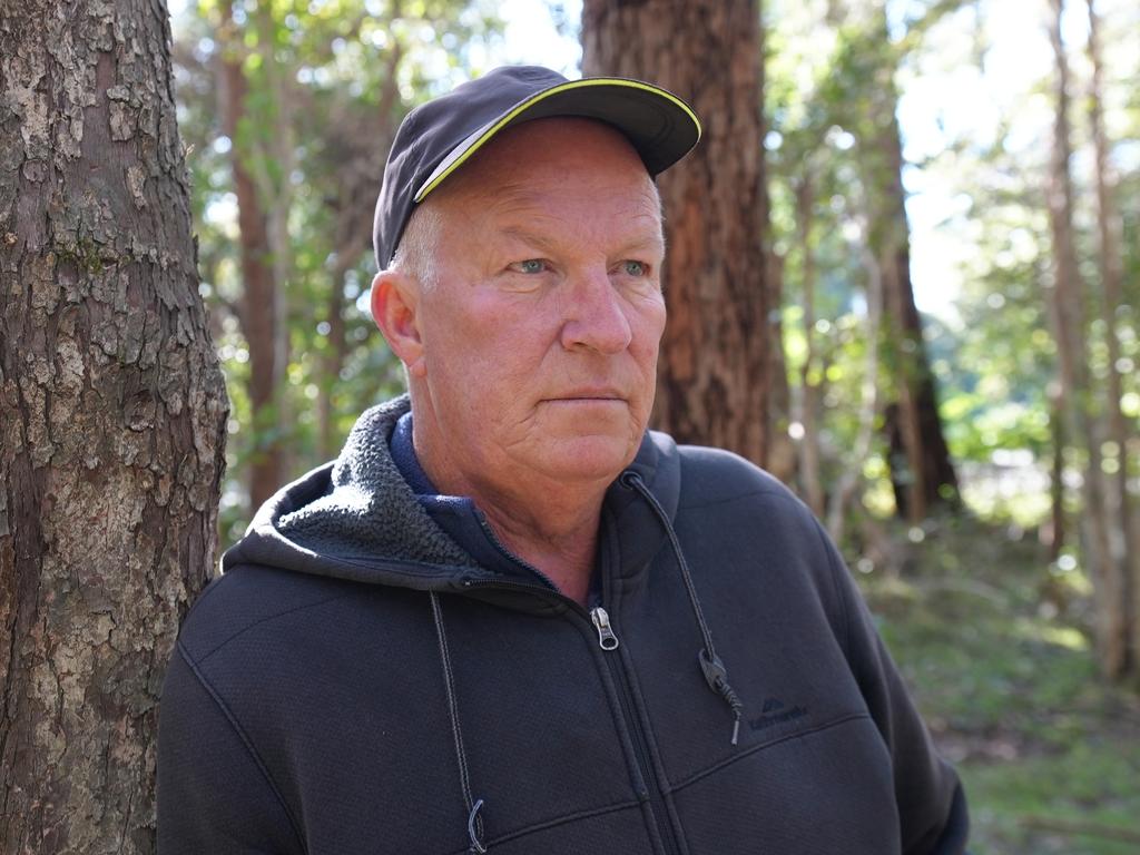 Damian Loone at the site of Rachelle Childs’ murder in Gerroa.