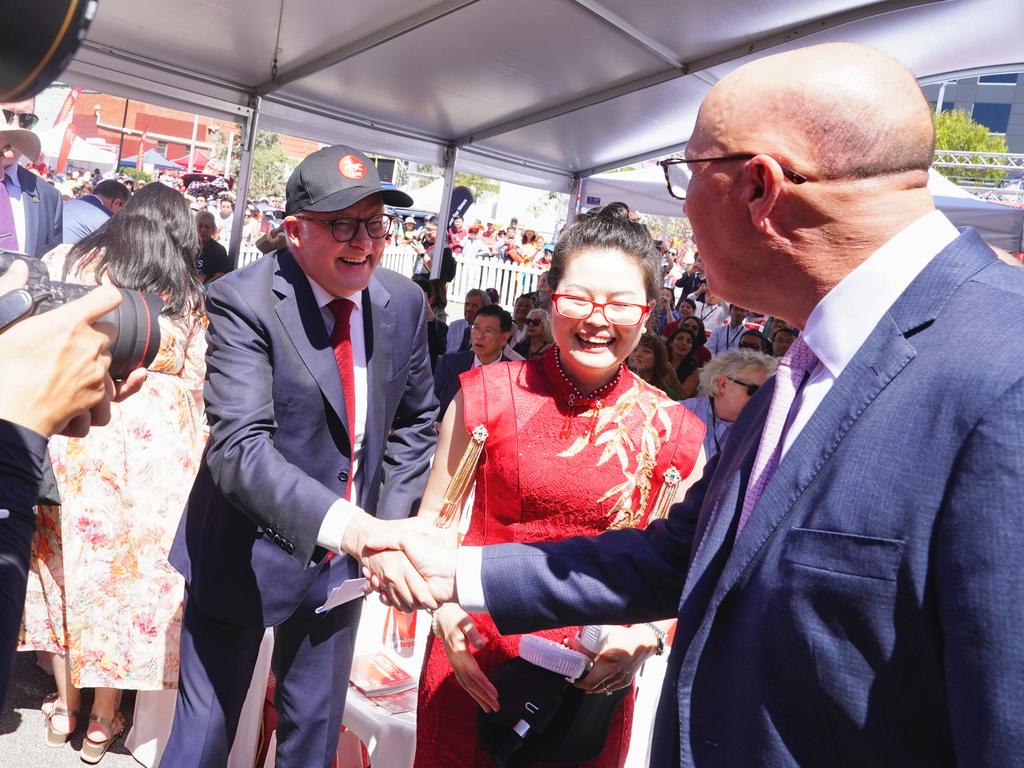 Prime Minister Anthony Albanese talked up China-Australia relations during his visit to Melbourne on Saturday. Picture: Luis Enrique Ascui