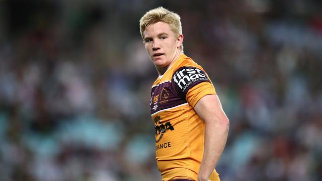 Brisbane rookie Dearden didn’t look overawed. Image: AAP Image/Brendon Thorne