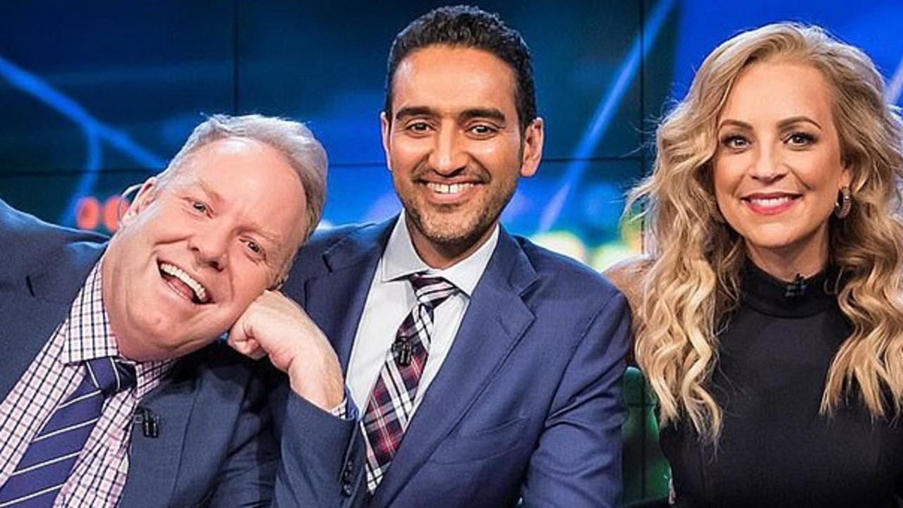 Waleed Aly (centre) will be joined by Sarah Harris next year.