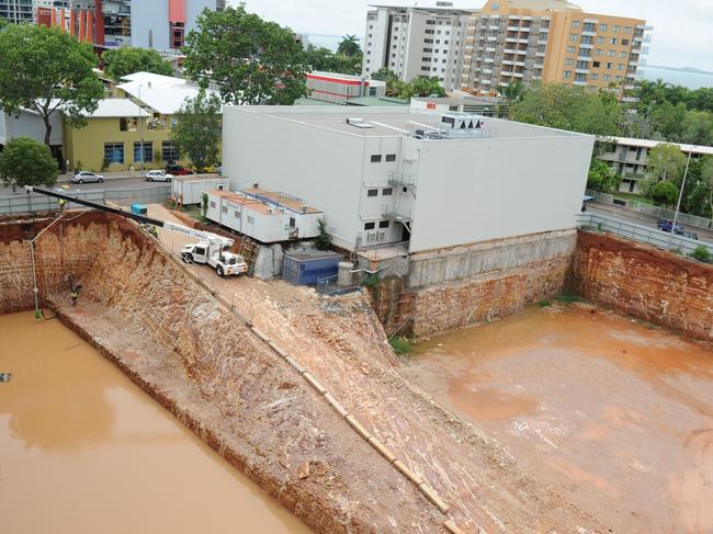 The excavation site for the old Chinatown project on Mitchell and Peel Street, Darwin.