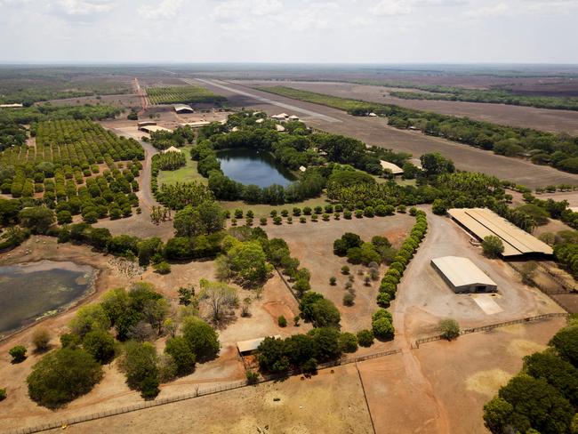 EMBARGO FOR TWAM 24 SEPTEMBER 2022. FEE MAY APPLY.  Aerial view of Tipperary Station in the NT