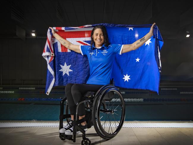 EXCLUSIVE : Olympic and Paralympic triathletes. (Medal chance) Tokyo bound Wheelchair Paratriathlete Lauren Parker (Paratriathlon Team to be officially announced on Monday 19/7/21. Picture: NIGEL HALLETT