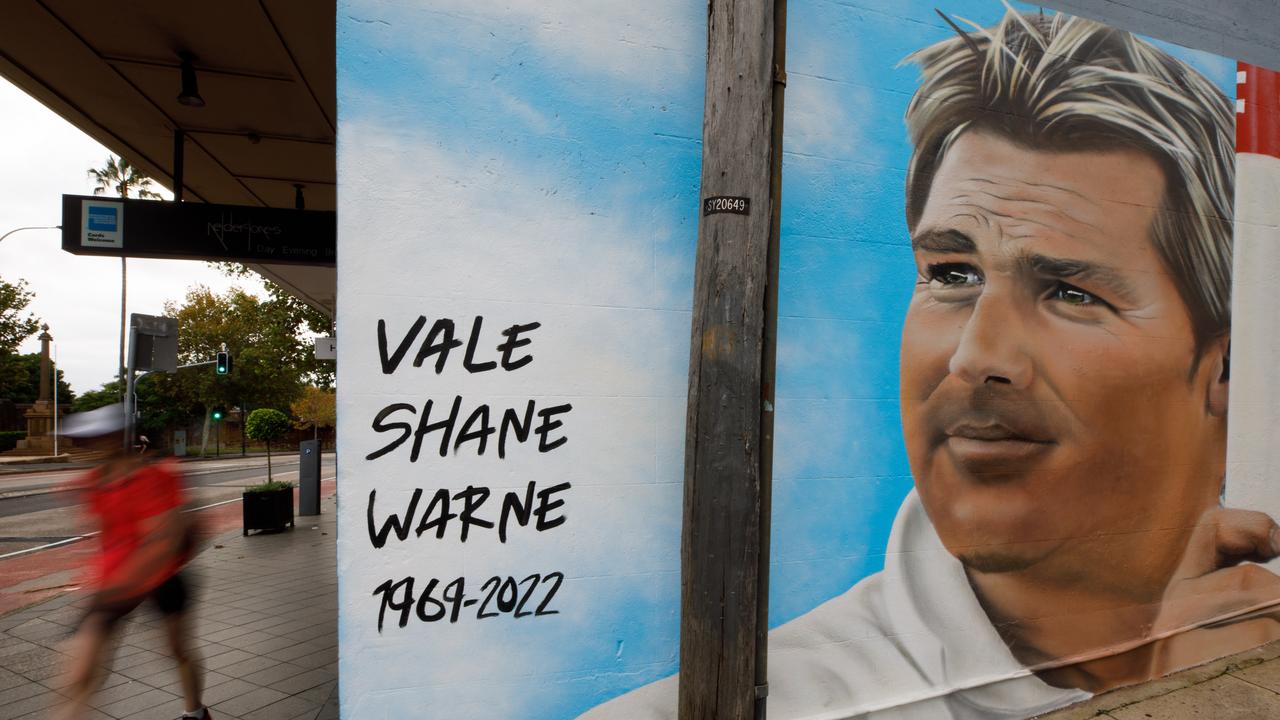 Shane Warne was memorialised on Oxford Street. Photo: Tim Pascoe