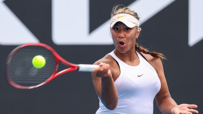 Destanee Aiava showed poise in an opening round win over Frenchwoman Chloe Paquet in the Gippsland Trophy at Melbourne Park. Picture: Getty Images