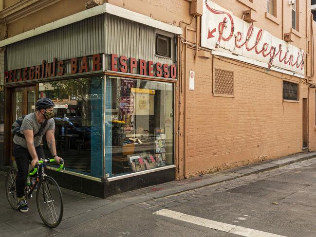 MELBOURNE, AUSTRALIA - NCA NewsWire Photos October 17, 2020:   Empty Melbourne. A closed PellegriniÃs Espresso Bar is seen in Melbourne, Victoria. Picture: NCA NewsWire / Daniel Pockett