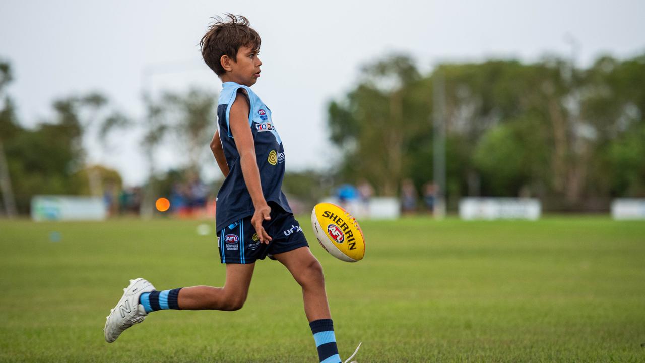 Under-10s compete in the first Darwin Buffaloes NTFL home game against Southern Districts at Woodroffe Oval. Picture: Pema Tamang Pakhrin