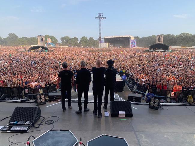 Midnight Oil performing at Vieilles Charrues Festival at Carhaix, France, in 2022. Picture: Christabel Blackman