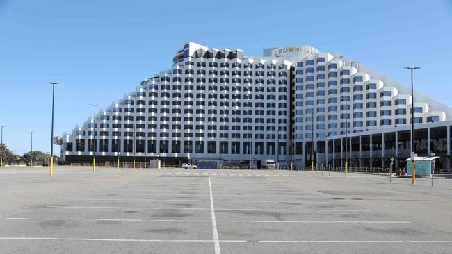 Crown Casino carpark deserted during a WA lockdown.