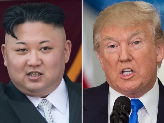 Donald Trump poked fun at himself and his relationship with North Korean leader Kim Jong-un. Picture: AFP