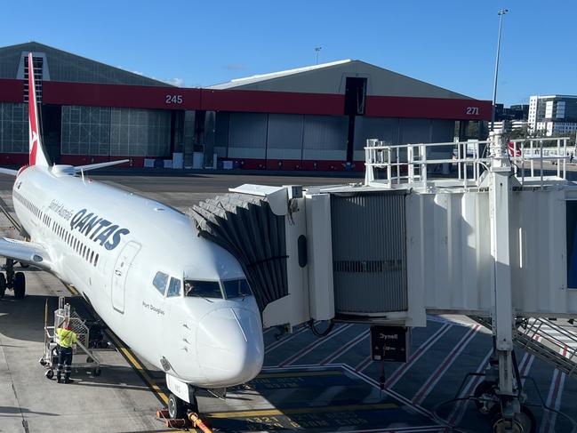 SYDNEY, AUSTRALIA - NewsWire Photos - 03 MAY, 2025: A woman has been rushed to hospital with head injuries after falling about 5m at Sydney Airport. Paramedics first got to the scene in the domestic terminal at about 12.30pm on Saturday. Picture: NewsWire / Dylan Coker