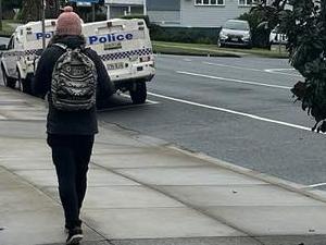 Jae Brent Silvester walking away from the Gympie Magistrates court after being fined $412 and disqualified for 3 months on Tuesday