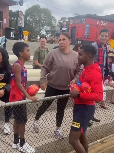 Demon’s star Kysaiah Pickett at training at Richmond, Adelaide on Monday. Picture: Instagram