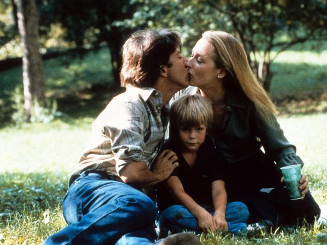 Dustin Hoffman kisses Meryl Streep in a scene from the film 'Kramer Vs. Kramer'. Picture: Getty