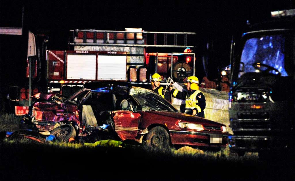 Three men were killed when their car collided with a truck on the Pacific Highway near Byron Bay. Picture: Lismore Northern Star