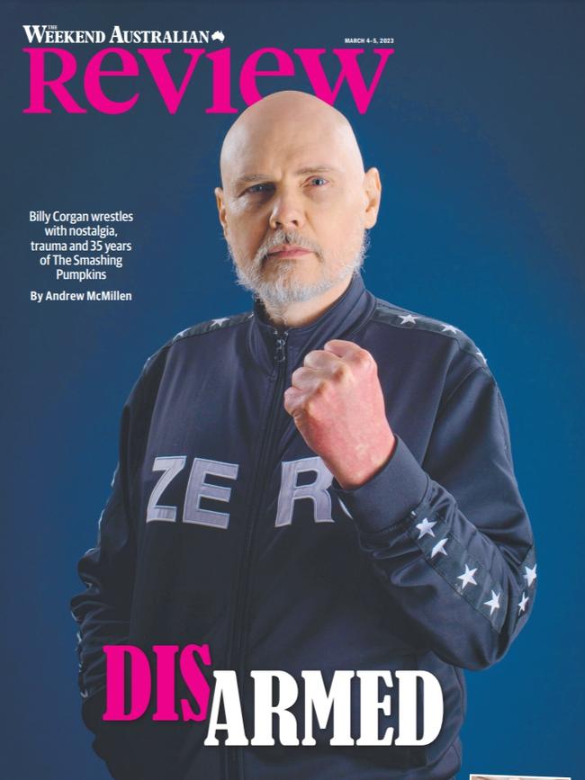 Billy Corgan on the cover of Review, March 2023. Picture: Edward-Daniel Simons Jr