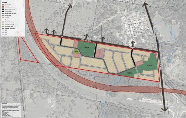 An overview of the 320 lot housing development as shown in plans lodged with Ipswich City Council.