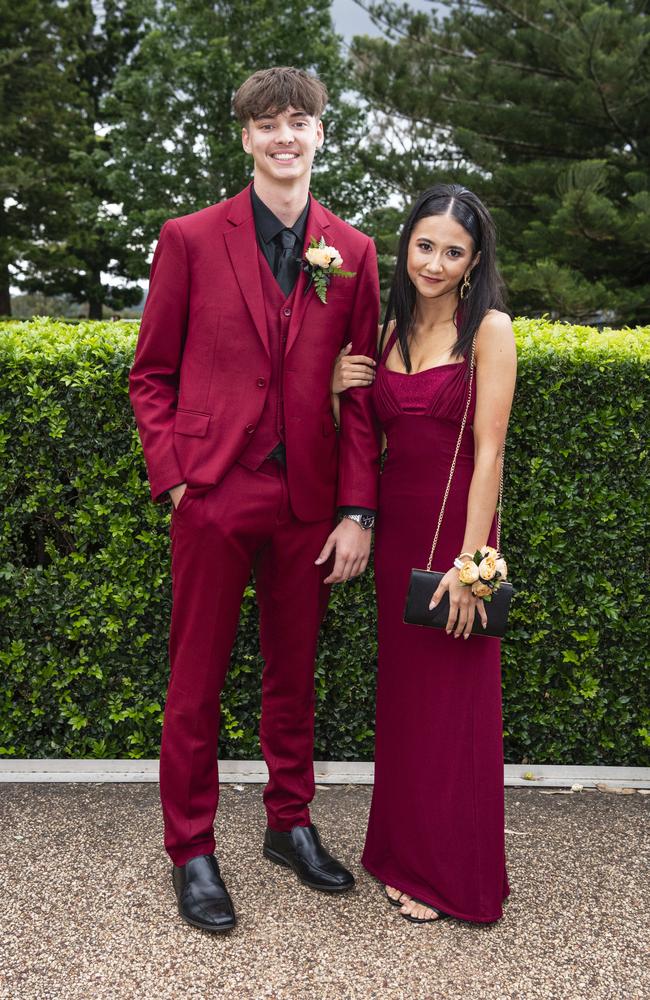 Jordan Heading and Tala Murphy at Centenary Heights State High School formal at Picnic Point, Friday, November 15, 2024. Picture: Kevin Farmer