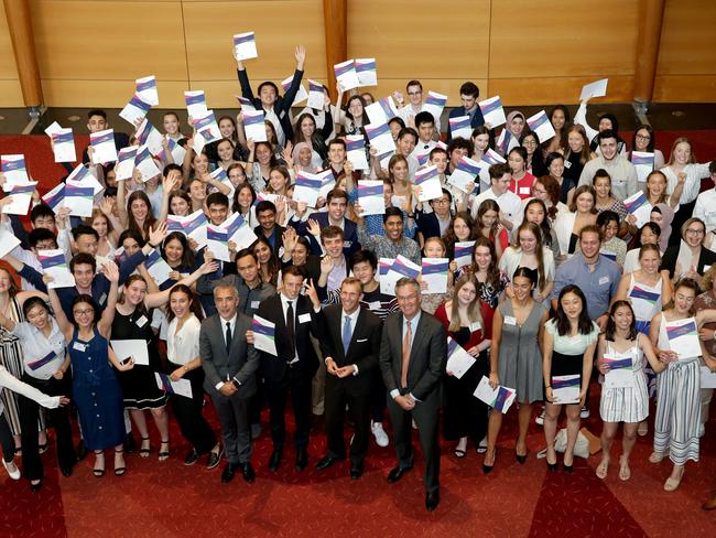 This year’s 127 HSC recipients after the First in Course awards ceremony on Wednesday. Picture: Jonathan Ng