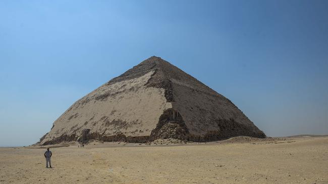 The Bent pyramid of King Sneferu, the first pharaoh of Egypt's 4th dynasty, in the ancient royal necropolis of Dahshur on the west bank of the Nile River, south of the capital Cairo. Picture: AFP