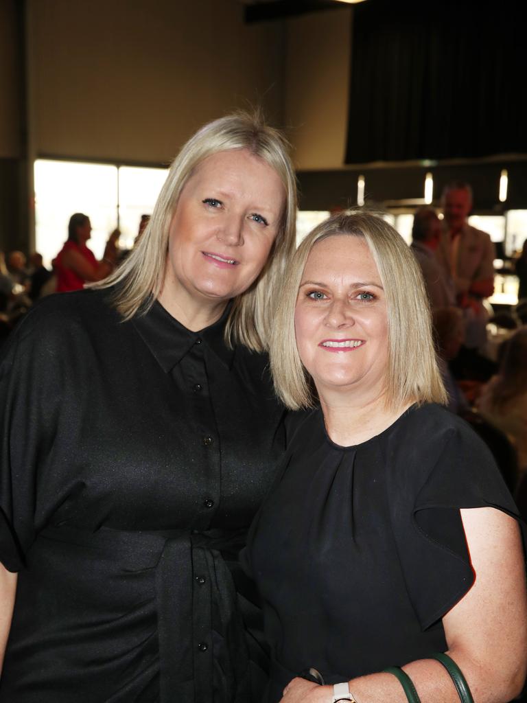 Big breakfast at the Gold Coast Turf Club for the Gold Coast Community fund. Kate Barr, Rachel Hancock. Picture Glenn Hampson. .