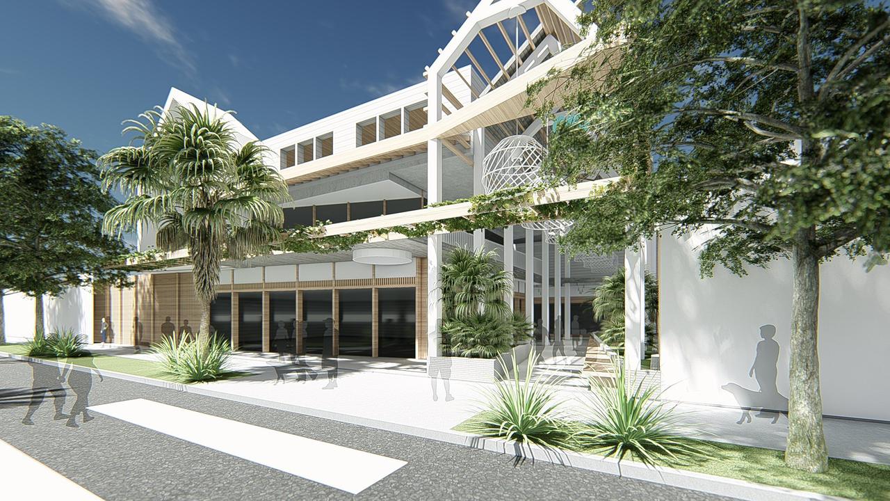 Artist's impression of the proposed development, Enjae Noosa Hub at 6 Lanyana Way, Noosa Junction.