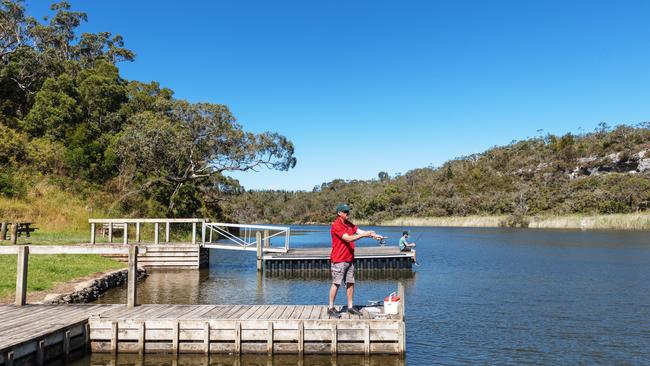 Fishing is another way to pass the time at Lower Glenelg National Park.