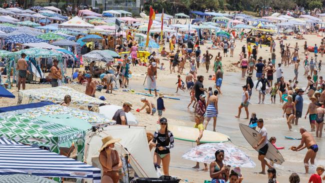 Holidaymakers will be making their way to Noosa Main Beach these Christmas holidays. Picture: Lachie Millard