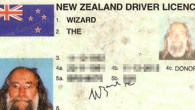 Mr Channell even has a New Zealand driver’s license issued to him under the name of The Wizard.