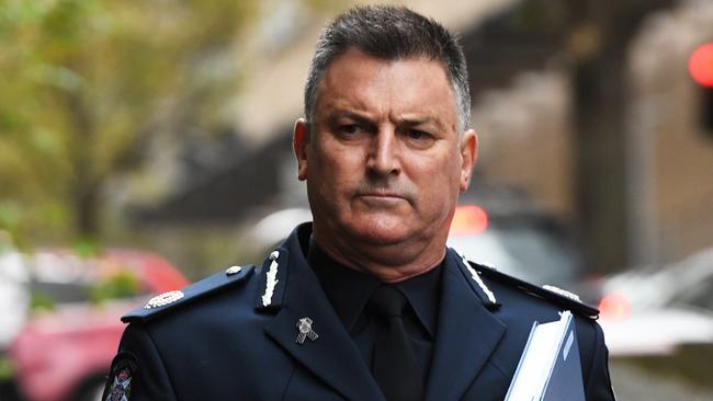 Victoria Police Assistant Commissioner Robert Hill says he fears for his family’s safety after he was sent a number of unsettling emails. Picture: AAP