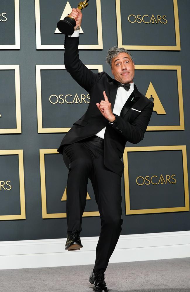 Taika Waititi won Best Adapted Screenplay for "Jojo Rabbit," at the Oscars in 2020. Picture: Rachel Luna/Getty Images
