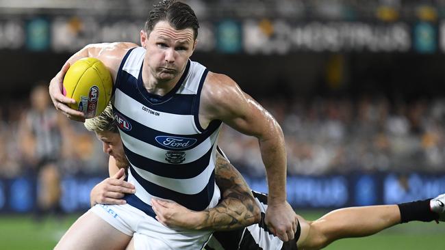 Patrick Dangerfield dominated as a forward against Collingwood.