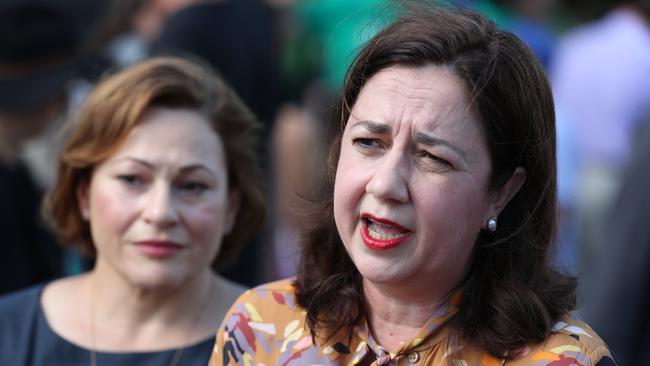 Premier Anastasia Palaszczuk (right) has thrown her support behind her Deputy Jackie Trad (left).