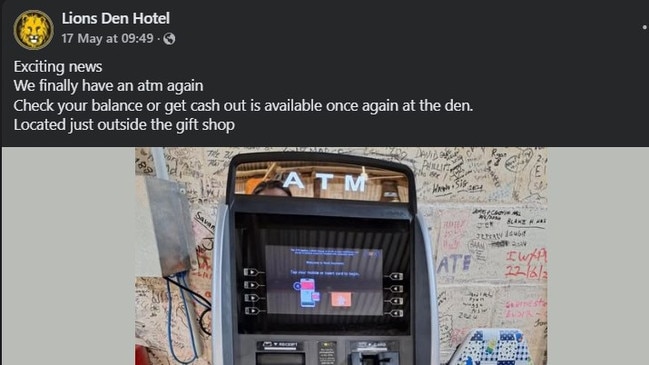 The post by the Lions Den Hotel on May 17.