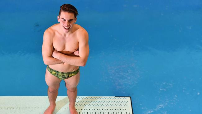 Matthew Carter poses for a photograph at the SA Aquatic &amp; Leisure Centre, Oaklands Park. Picture: AAP/ Keryn Stevens