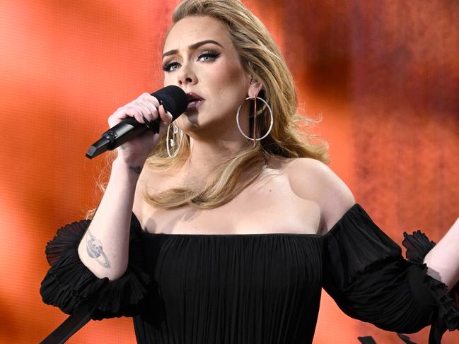 LONDON, ENGLAND - JULY 02: Adele performs on stage as American Express present BST Hyde Park in Hyde Park on July 02, 2022 in London, England.  (Photo by Gareth Cattermole/Getty Images for Adele)