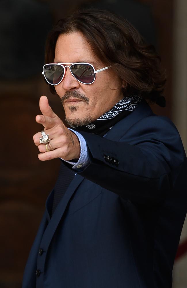 Johnny Depp outside London’s High Court during his libel case against The Sun. Picture: AFP