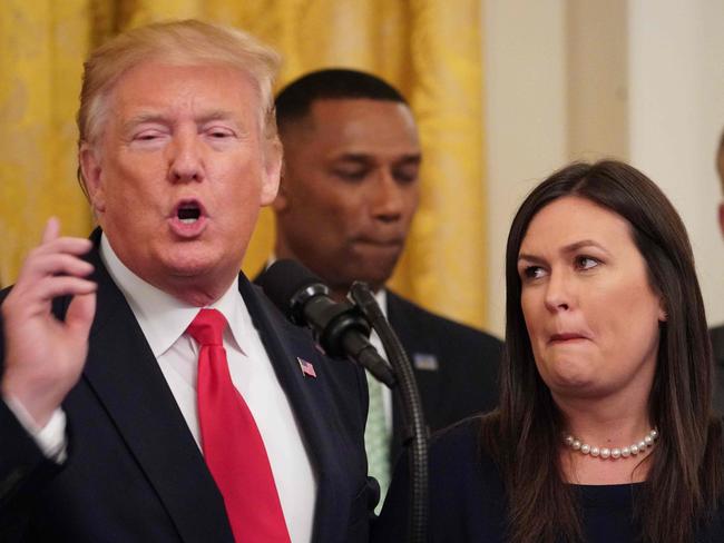 Former White House Press Secretary Sarah Huckabee Sanders has reportedly refused to endorse Donald Trump for 2024. Picture: AFP