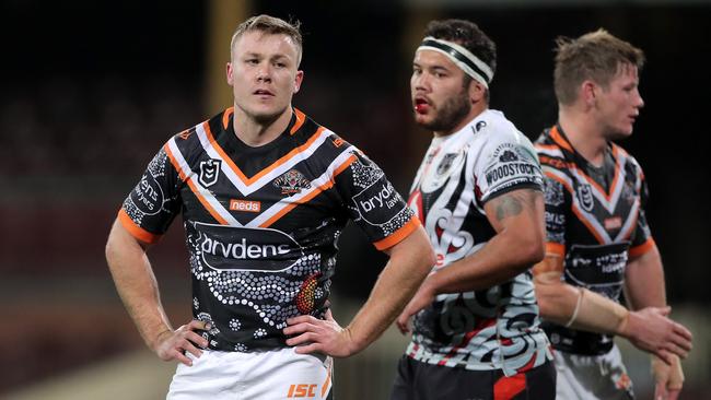 Billy Walters of the Tigers looks dejected after losing to the Warriors. Picture: Matt King/Getty Images