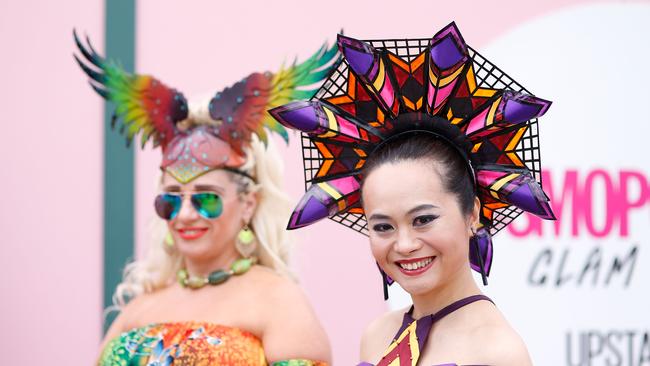 Colourful inspiration: Myer Fashions on the Field participants. Picture: Getty