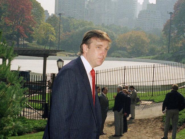 A young Donald Trump in front of the Wollman Skating Rink, which he offered to rebuild after the city's renovation effort had come to a standstill. Picture: AP