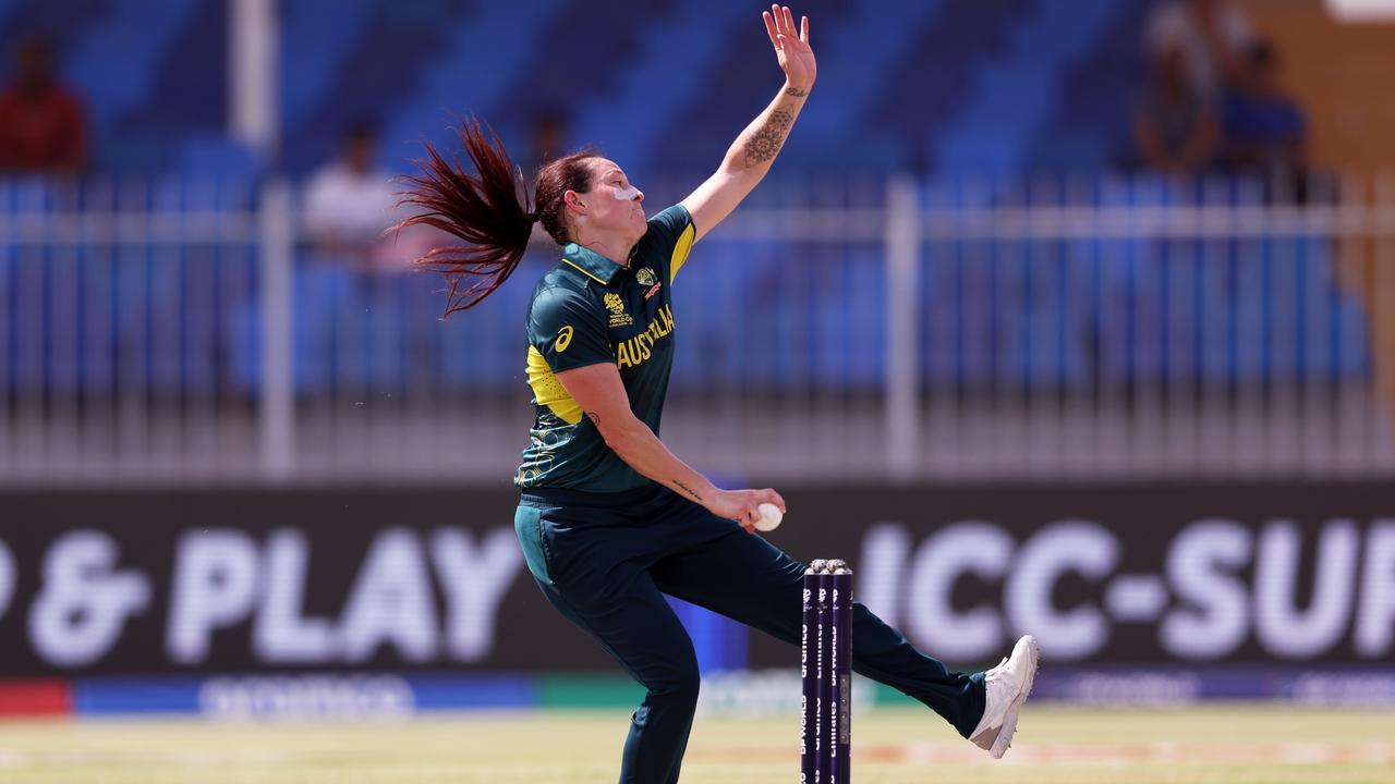 Megan Schutt took three wickets against Sri Lanka. Picture: Matthew Lewis-ICC/ICC via Getty Images