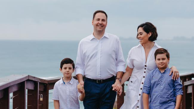 Steven Ciobo thanked his wife Astra and sons Astra, 10, and Tennyson, 6. Photo: Kit Wise