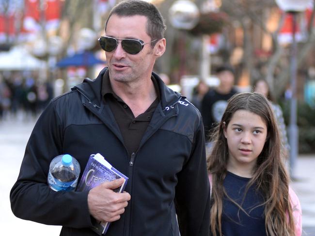 Hand in hand ... Hugh Jackman with daughter Ava. Picture: Jeremy Piper