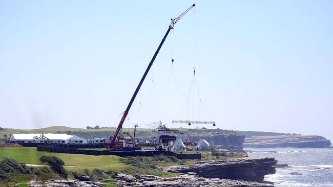 The film set being built. Picture: Christian Gilles / NCA NewsWire