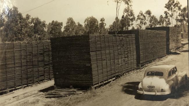 Ready to deliver. Allies Creek milled timber stacks. Picture: John Crooke