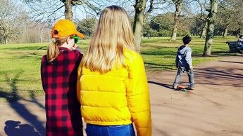 The few photos Liz Truss has posted on Instagram of daughters Frances and Liberty show them from behind, walking in school uniform or scooting in a park.