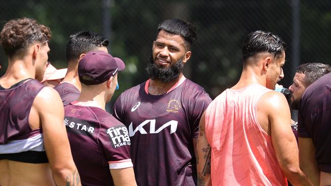 Payne Haas, Brisbane Broncos training, Red Hill. Picture: Liam Kidston