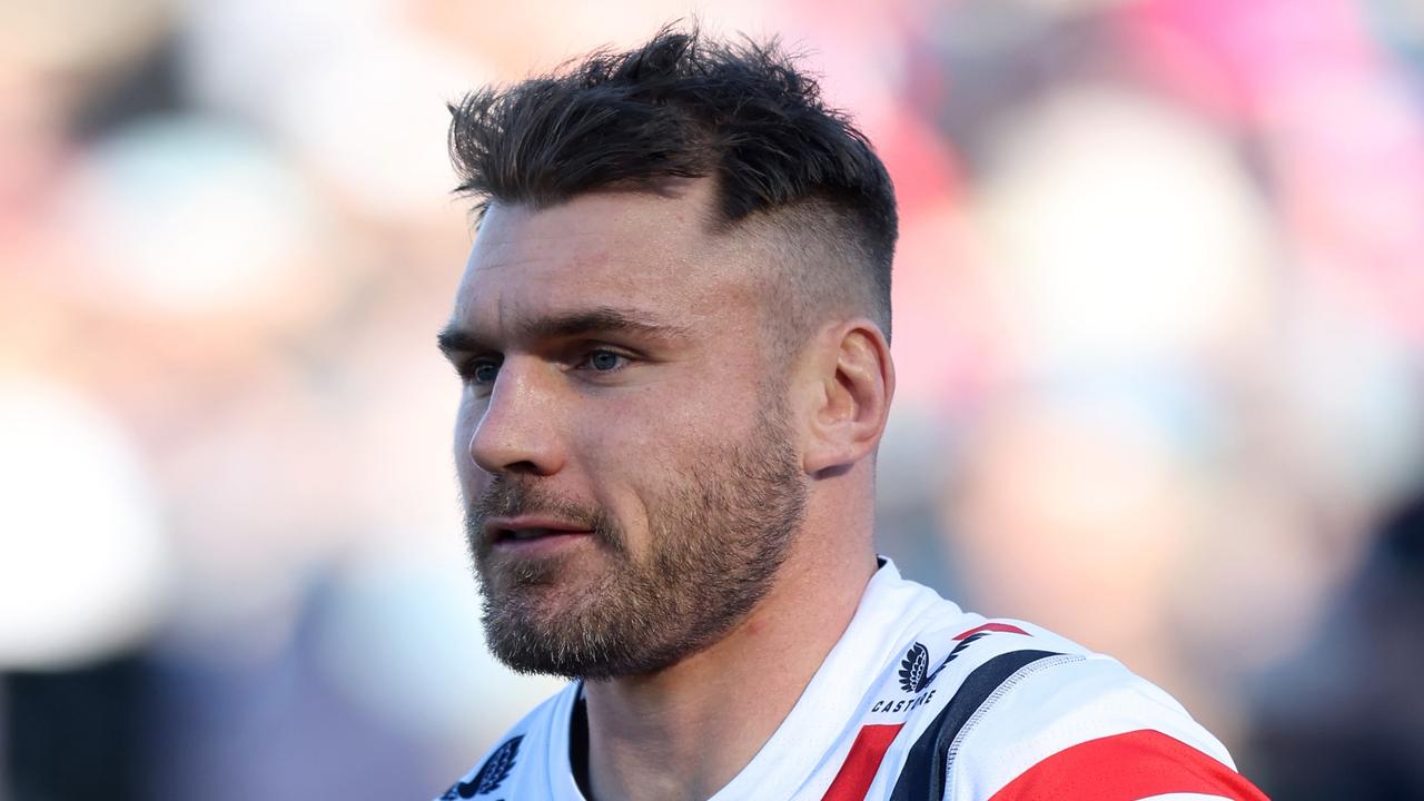 NEWCASTLE, AUSTRALIA - JUNE 17: Angus Crichton of the Roosters warming up prior to play during the round 16 NRL match between Newcastle Knights and Sydney Roosters at McDonald Jones Stadium on June 17, 2023 in Newcastle, Australia. (Photo by Scott Gardiner/Getty Images)